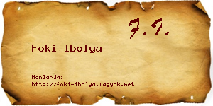 Foki Ibolya névjegykártya